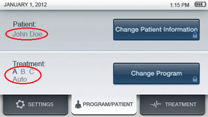 3) Establish the right protocol: Select 1 of 24 different treatment programs depending on the patient's current medical condition to customize therapy. You can also enter patient-specific information.